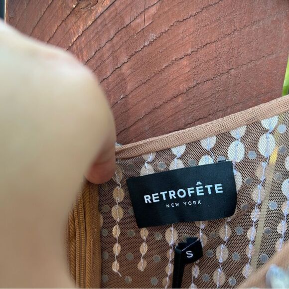 Retrofete Jovie Crystal Dress Size Small NWT Nude/Silver - Picture 10 of 12